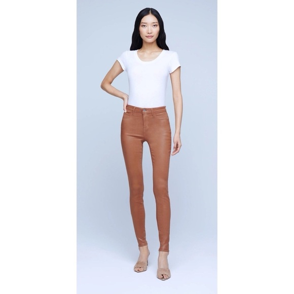 L’AGENCE NWT Marguerite Skinny Jeans in Java Coated Size 26 - Picture 1 of 11